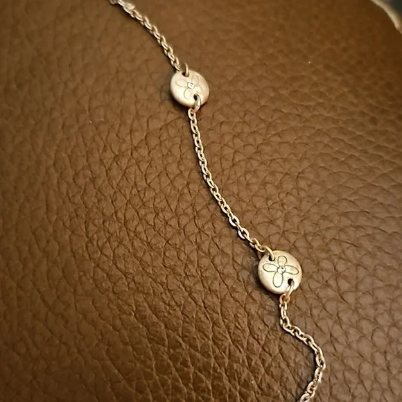 BRIGHTON Dainty Floral Crystal Station Chain Necklace - Picture 6 of 6
